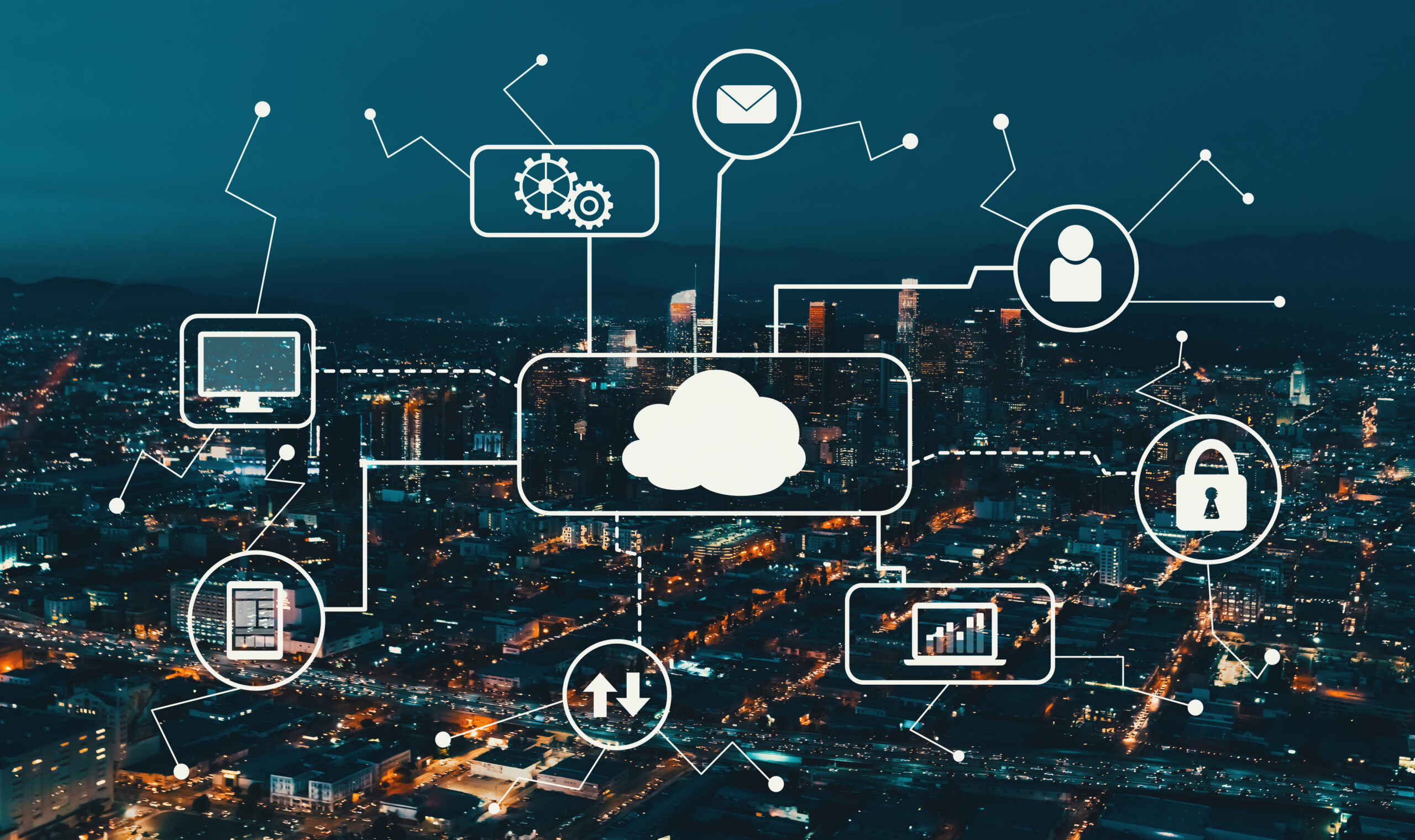 Cloud computing with Downtown Los Angeles